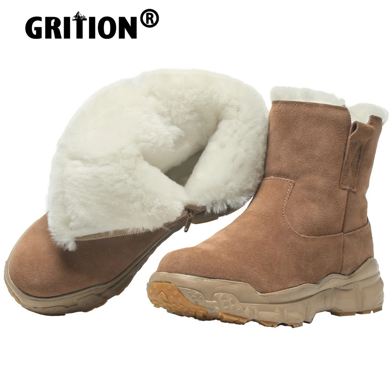 Мужские зимние ботинки с меховой подкладкой GRITION теплые из натуральной кожи
