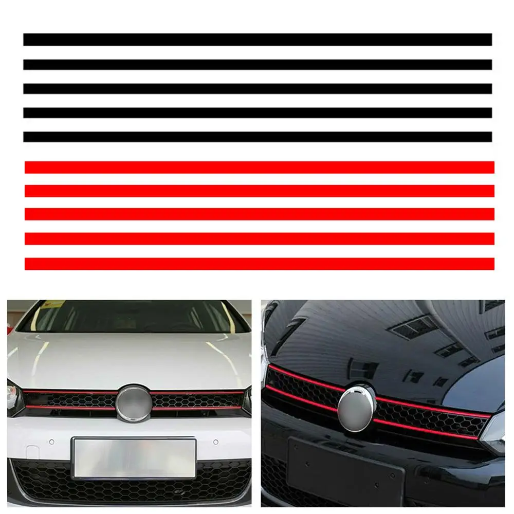 

40cm Car Strip Sticker Reflective Stickers Front Hood Grille Decals Car Styling Auto Decoration For Golf 6 7 Tiguan