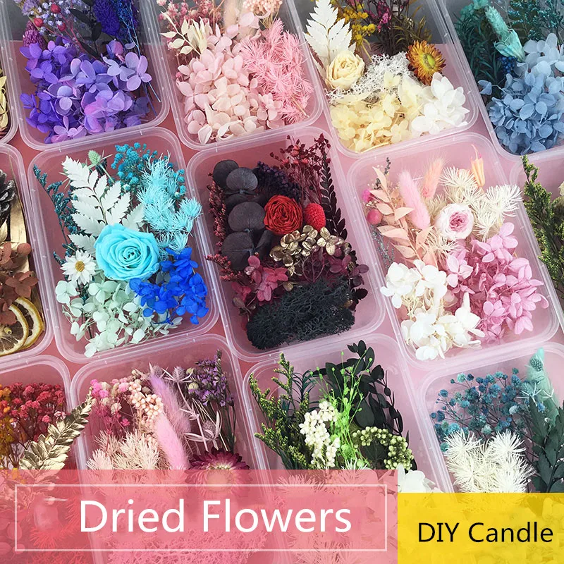 1 коробка реальные смешивания сухих цветов сухие растения для