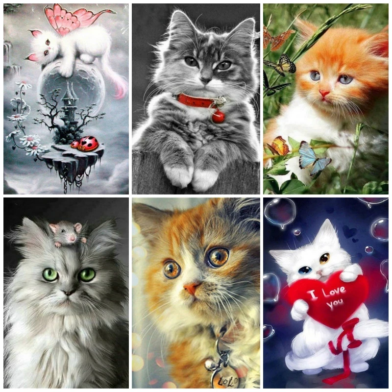 

Colorful Animal Cat Flower Wall Art Canvas Kids Wall Painting Posters and Prints Canvas Painting Children's Room Home Decoration