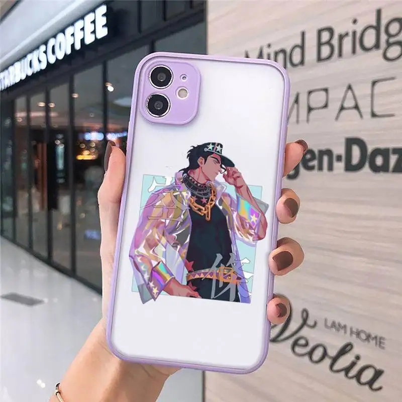 

JOJOS BIZARRE ADVENTURE OVER HEAVEN Phone Cases matte transparent For purple iPhone 7 8 x xs xr 11 12 pro plus max mini Clear