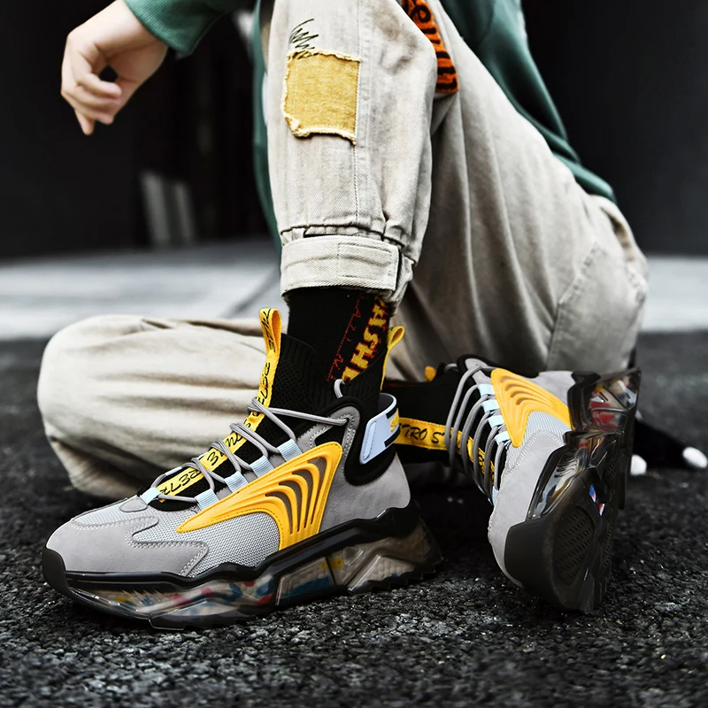 

High Top Running Men Shoes Fashion Sneakers for Male Outdoor Non-Slip Sports Fitness Damping Jogging Trainers Sot Walking 44 45
