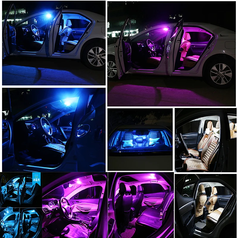 

Free shipping Universal W5W 194 T10 LED Car Pearl License Flat lamp Dome light Freedom Light Reading Light Instrument Light Blue