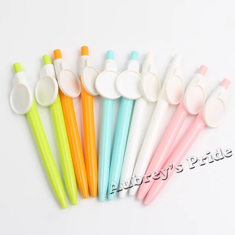 10Pcs White Green Pink Blue Orange Ball Pen For 1&quot 25mm Flat Sticker Image Metal Back Button Supplies Materials | Канцтовары для