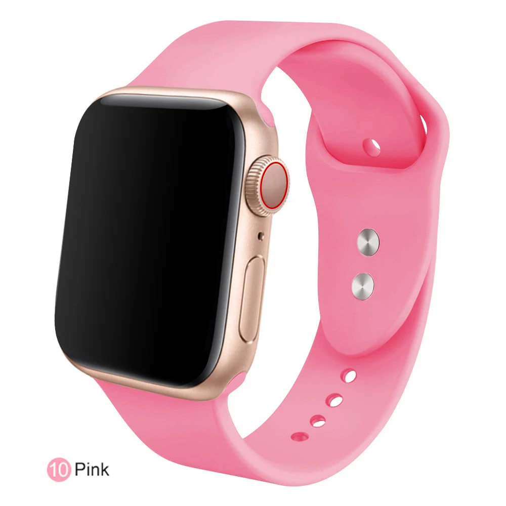 Мягкий силиконовый сменный спортивный ремешок для 38 мм Apple Watch Series1 2 3 4 5 42 мм ремешок для наручных браслетов для iWatch Sports Edition - Цвет ремешка: Bright pink
