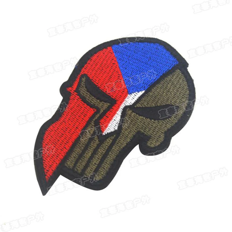 Спартанская нашивка на шлем тканевая этикетка с флагом США Испания Россия