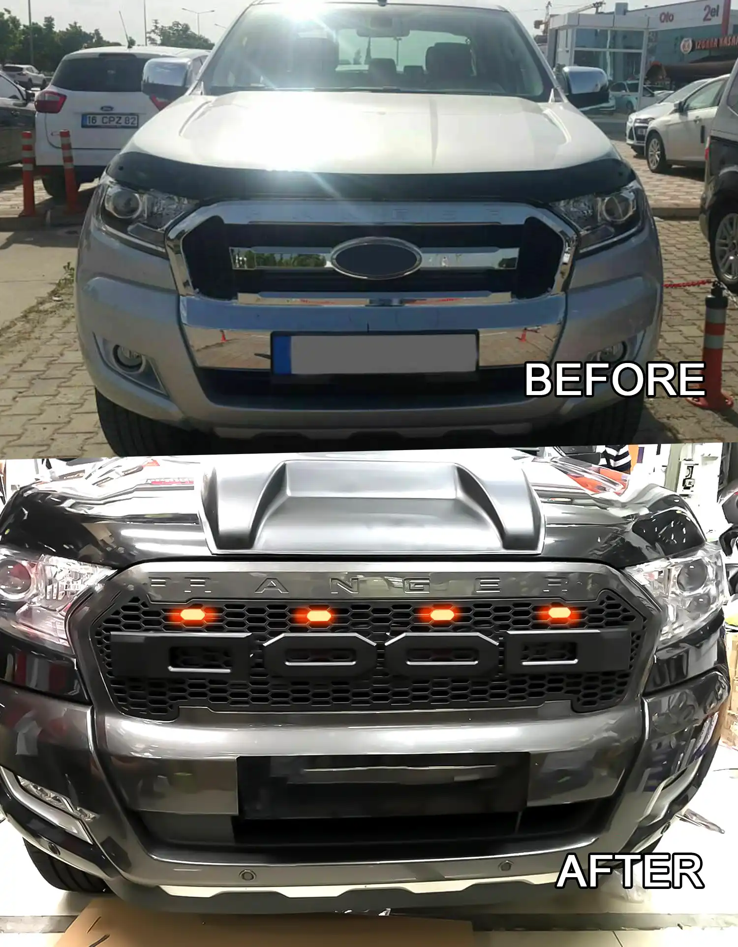grills for trucks ford on Modified Raptor Grille For Ranger T7 2015 2018 Px2 Mk2 Xl Xl Xls Xlt Limited Wildtrak Pickup Trucks Front Bumper Mesh Grill Racing Grills Ar Csad