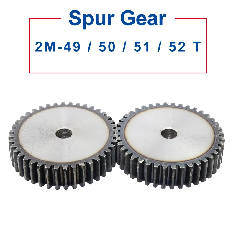 

1 Piece spur Gear 2M49/50/51/52T Process Hole14/16 mm motor gear Low Carbon Steel Material pinion gear Total Height 20 mm