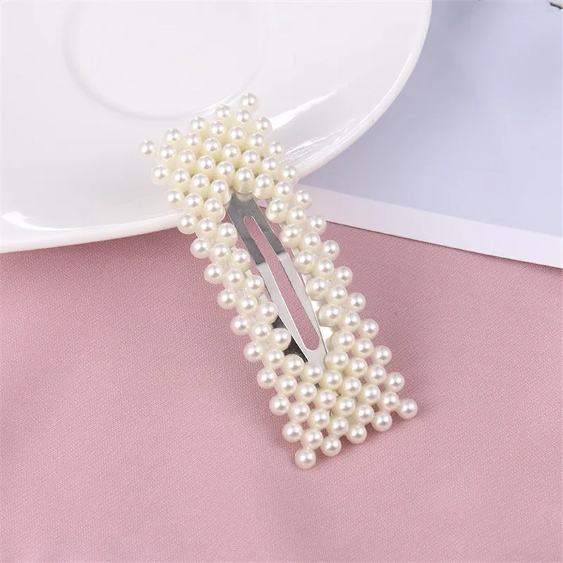 

13 Styles Available Imitation Pearl Metal Hair Clips Elegant Snap Barrette Stick For Wedding Hairdress Hair Styling Accessor