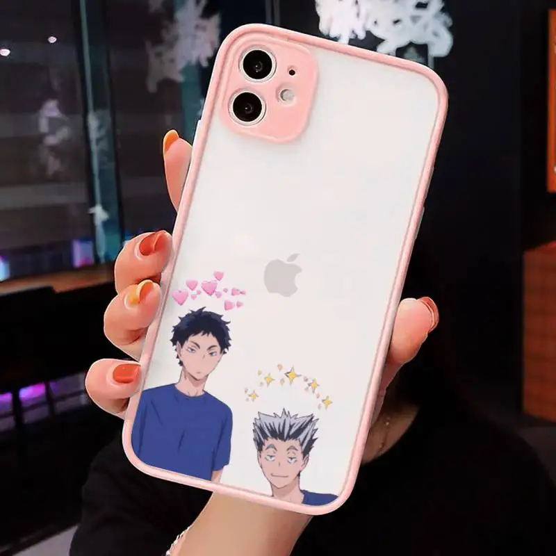 

Haikyuu Phone Cases matte transparent For Pink iPhone 7 8 x xs xr 11 12 pro plus max mini Clear Funda