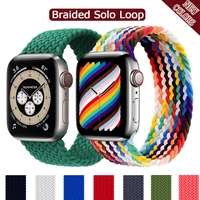 braided solo loop strap for apple watch band 41mm 44mm 40mm 42mm 38mm 45mm nylon elastic fabric bracelet iwatch serie 7 3 4 5 se