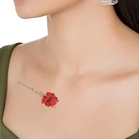 english alphabet red flowers waterproof temporary tattoo sticker minimalist flash tattoos body art fake chest belly tatoo women