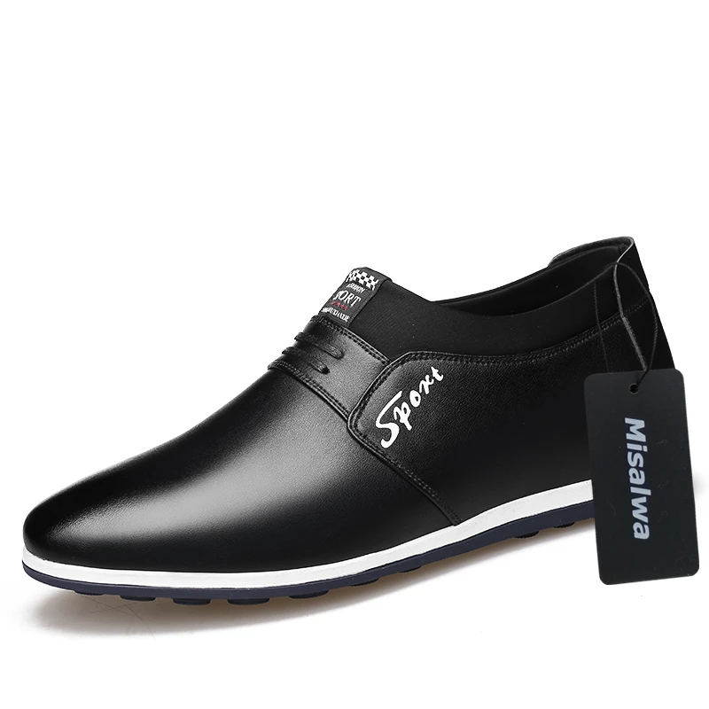 Misalwa Man Elevator Shoes Height Increase Leather Brogue White Men Casual Oxfords Sneakers Comfortable Daily | Обувь