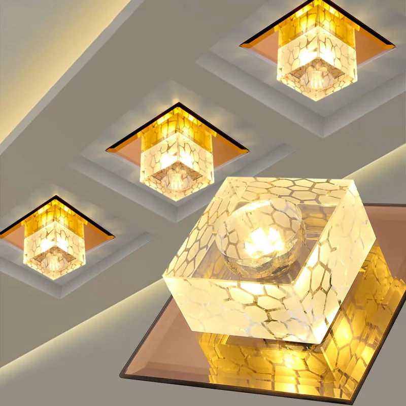 Led ceiling light crystal lamp modern focos led techo living room loft home decorations surface mounted fixtures | Лампы и освещение