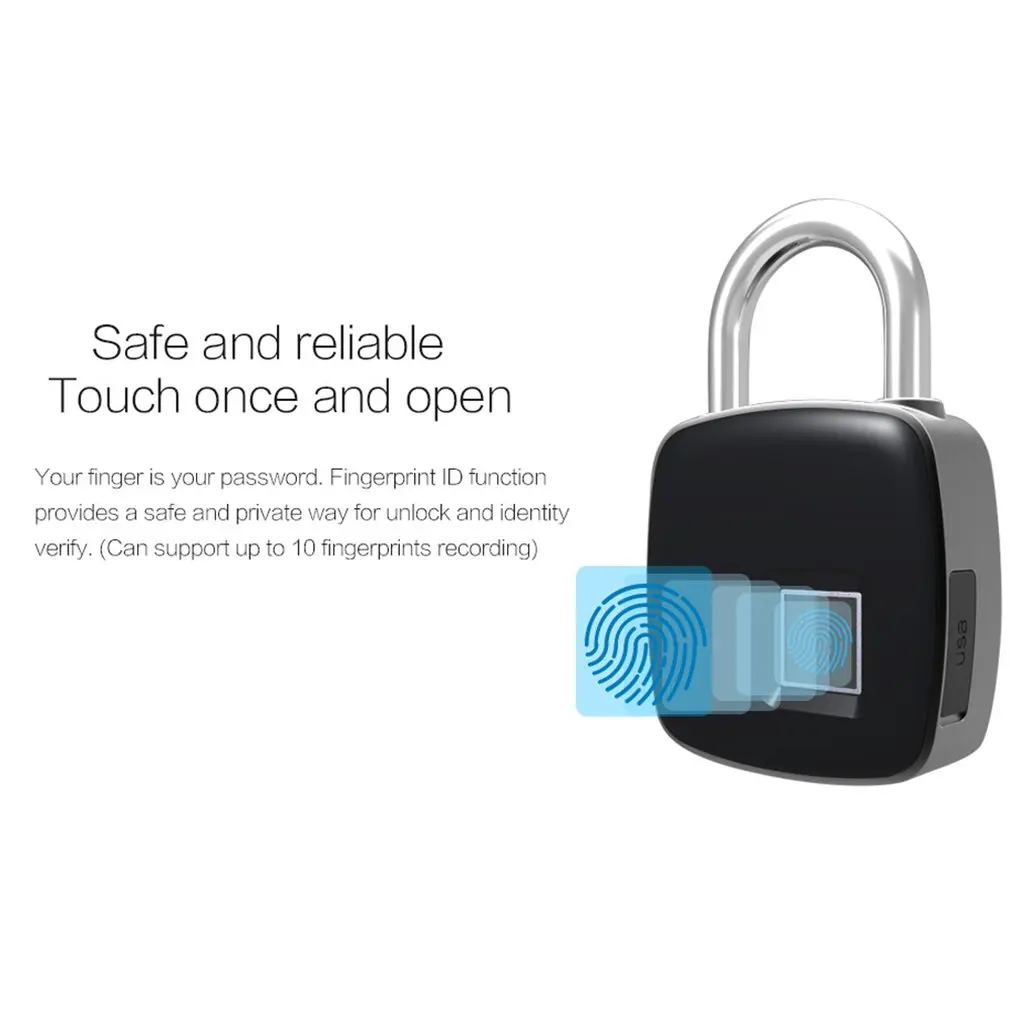 Long Standby Waterproof Electronic Wireless Fingerprint Padlock Suitcase Student Dormitory Anti-Theft | Инструменты