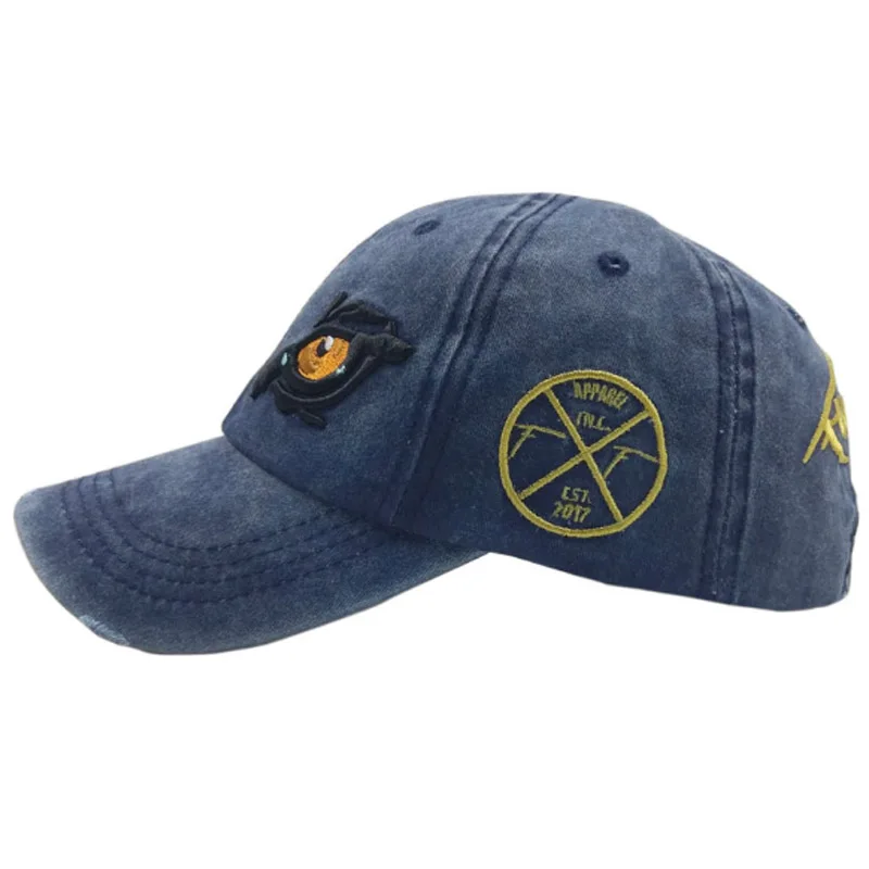 Мужские и женские бейсболки из 100% Потертого хлопка Snapback Кепка с вышивкой в стиле