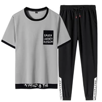 plus size summer men t shirt sets 2 piece short sleeved sportswear tracksuit men casual jogger sweat suits 6xl 7xl 8xl