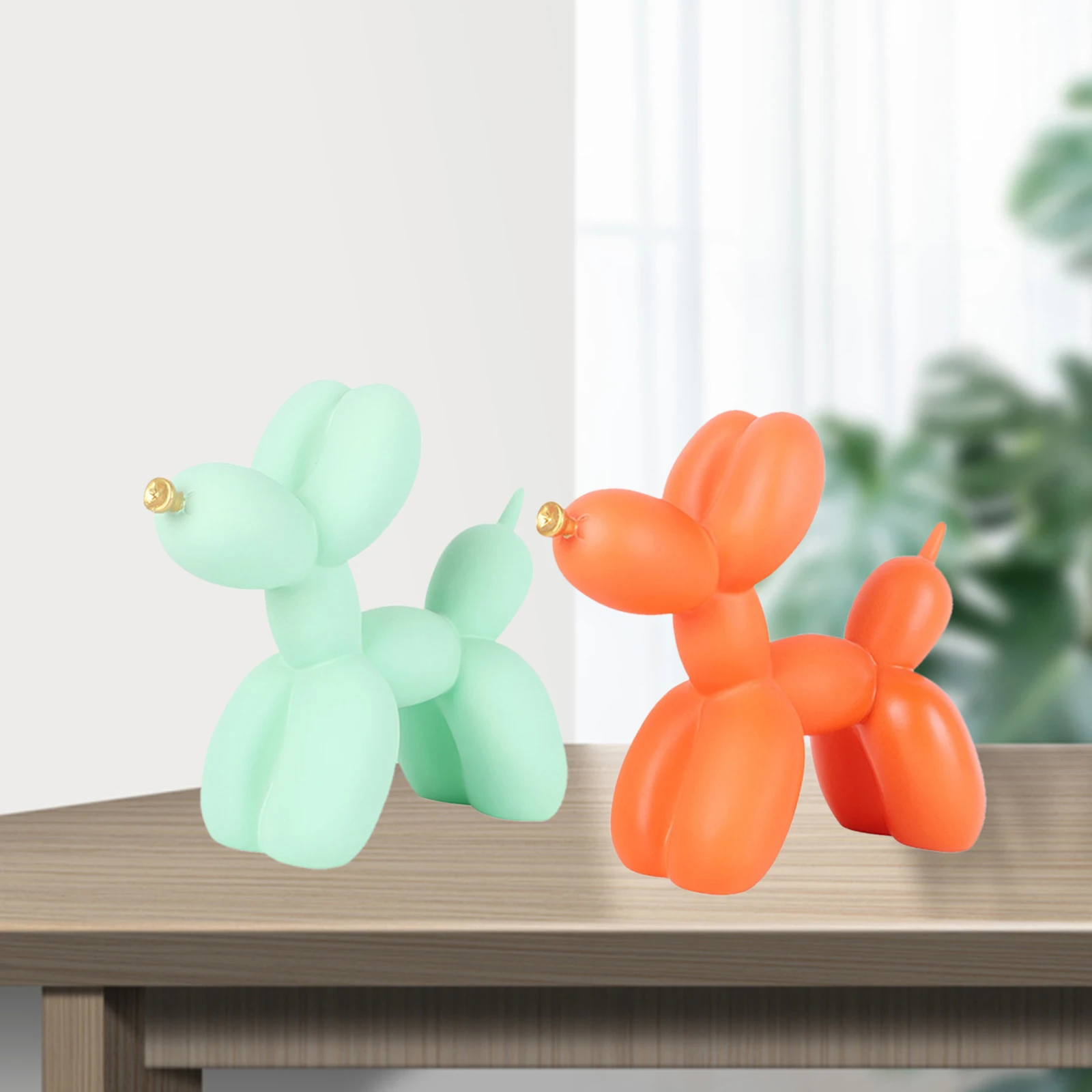 

2Pcs Balloon Dog Statue Puppy Figurine Art Sculpture Home Party Wedding Decor