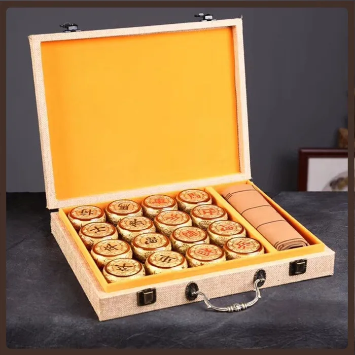 

Luxury Game Chinese Chess Professional Pieces Wood Chinese Chess Set Luxury Gold Boardgame Juegos De Mesa Wooden Chess Set