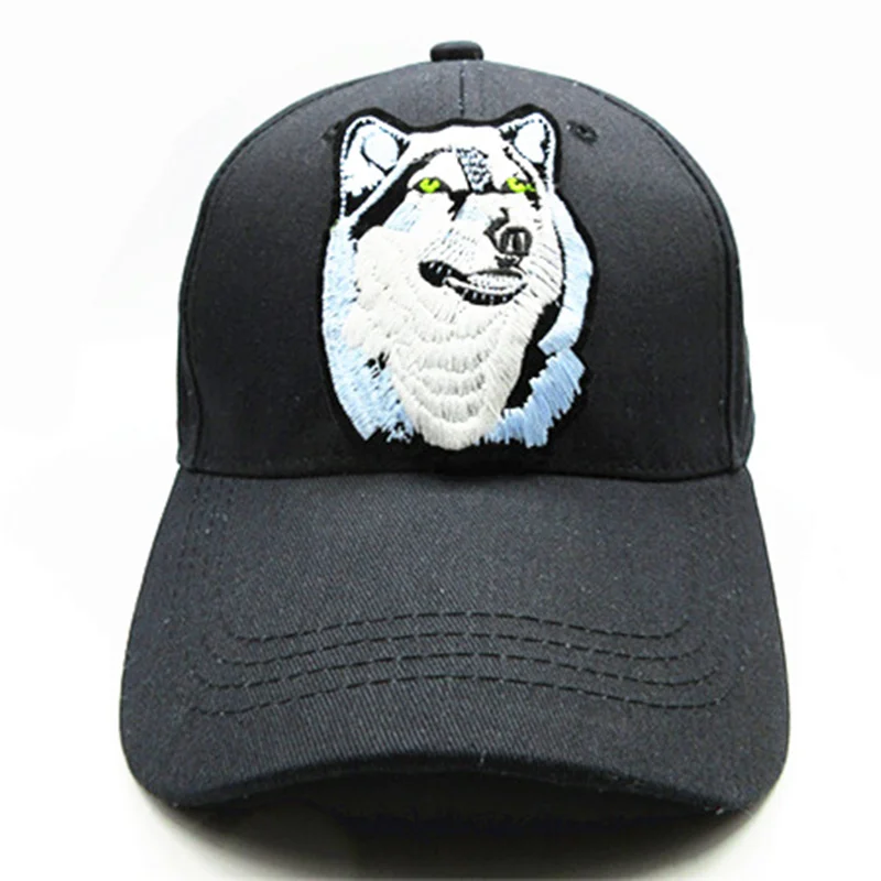 

2021 Wolf Embroidery Cotton Baseball Cap Hip-hop Adjustable Snapback Hats for Men and Women 74