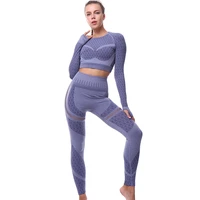 yoga sets women gym sports set elastic sports hight waist leggings sportswear workout