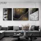 Скандинавская черно-белая Золотая Картина на холсте с текстурой древесины настенные постеры и принты для гостиной домашний декор Абстрактные Художественные фрески