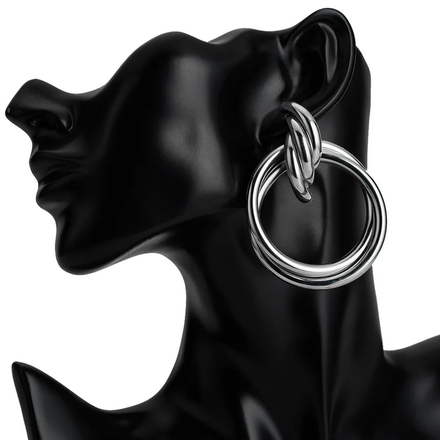 2019 Bohemia Style Exaggeration Round Metal Alloy Big Drop Earrings for Girl Women Fashion Jewelry Accessories Gift | Украшения и