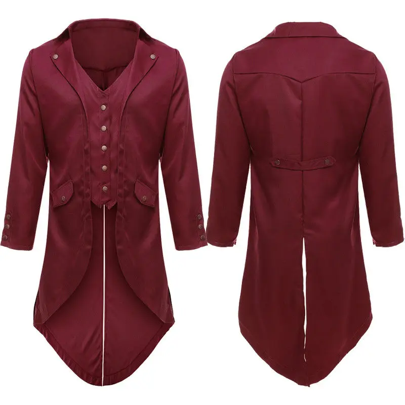 Мужской длинный пиджак винтажный Повседневный смокинг в стиле ретро ласточкин