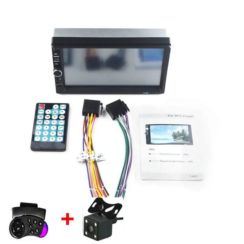 RC-4 LED CAM 2 Din автомагнитола Bluetooth аудио мультимедийный плеер " цифровой дисплей MP5 USB SD FM 2din Стерео Авторадио резервный монитор - Цвет: RC-4 LED CAM