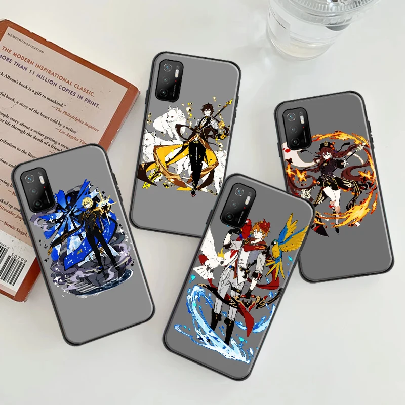 

Genshin Impact Anime Silicone Case Coque For Xiaomi POCO F3 GT X3 Pro X3 GT M3 M3 Pro X3 X3 NFC Soft Phone Shell Cover