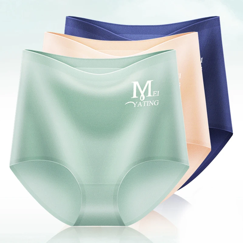 Трусики женские бесшовные с высокой талией однотонные ультратонкие трусики |