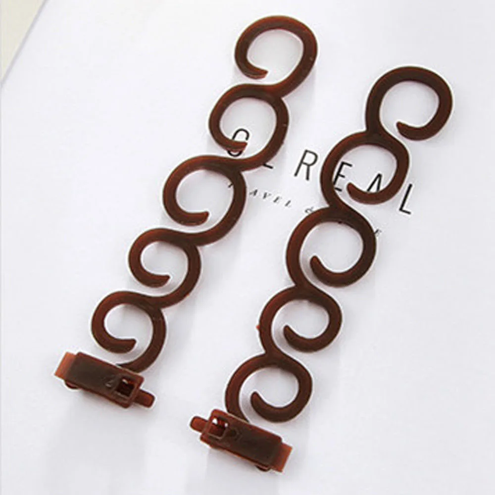 2pcs(brown) 1 шт. Модный женский спонж для волос Объемный Невидимый круглый зажим вставной волос DIY Стильный инструмент для волос гребень аксессуары не повреждает волосы - Цвет: 2pcs(brown)