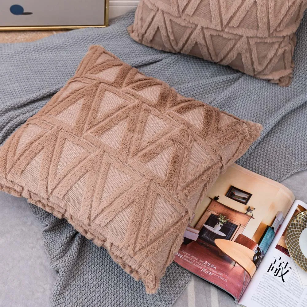 ADOREHOUSE полосатый пледы Наволочки с ворсовый хлопок квадратный наволочки