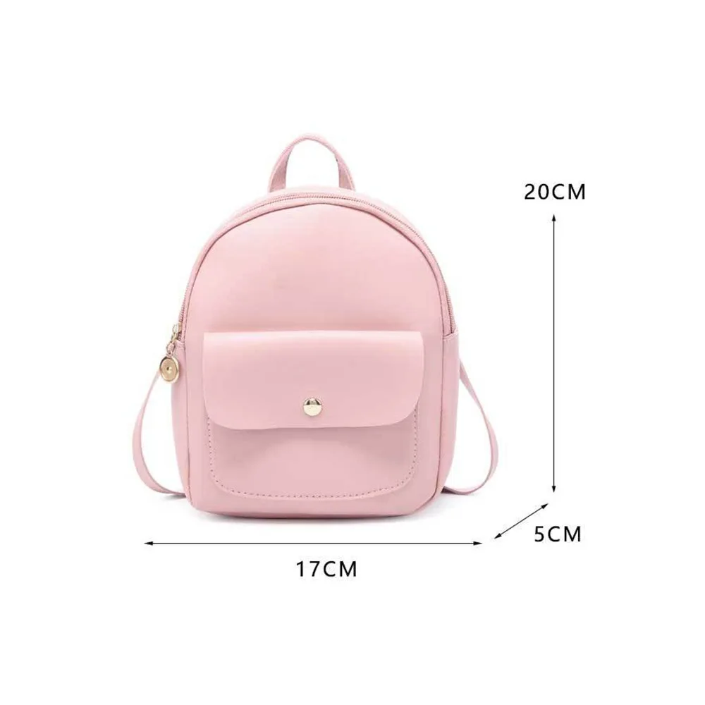 

Women Mini Backpack Women PU Leather Shoulder Bag For Teenage Girls Kids Multi-Function Bagpack Female Ladies School Bag 2021