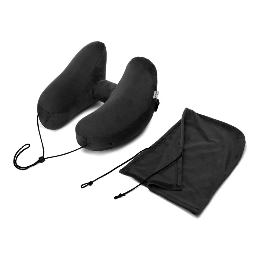 T with bag 1 шт. надувная подушка для шеи, подушка для путешествий, u-образная воздушная подушка, подушка для шеи, переносная подушка для отдыха головы, подушка для полета, разные цвета - Цвет: T with bag