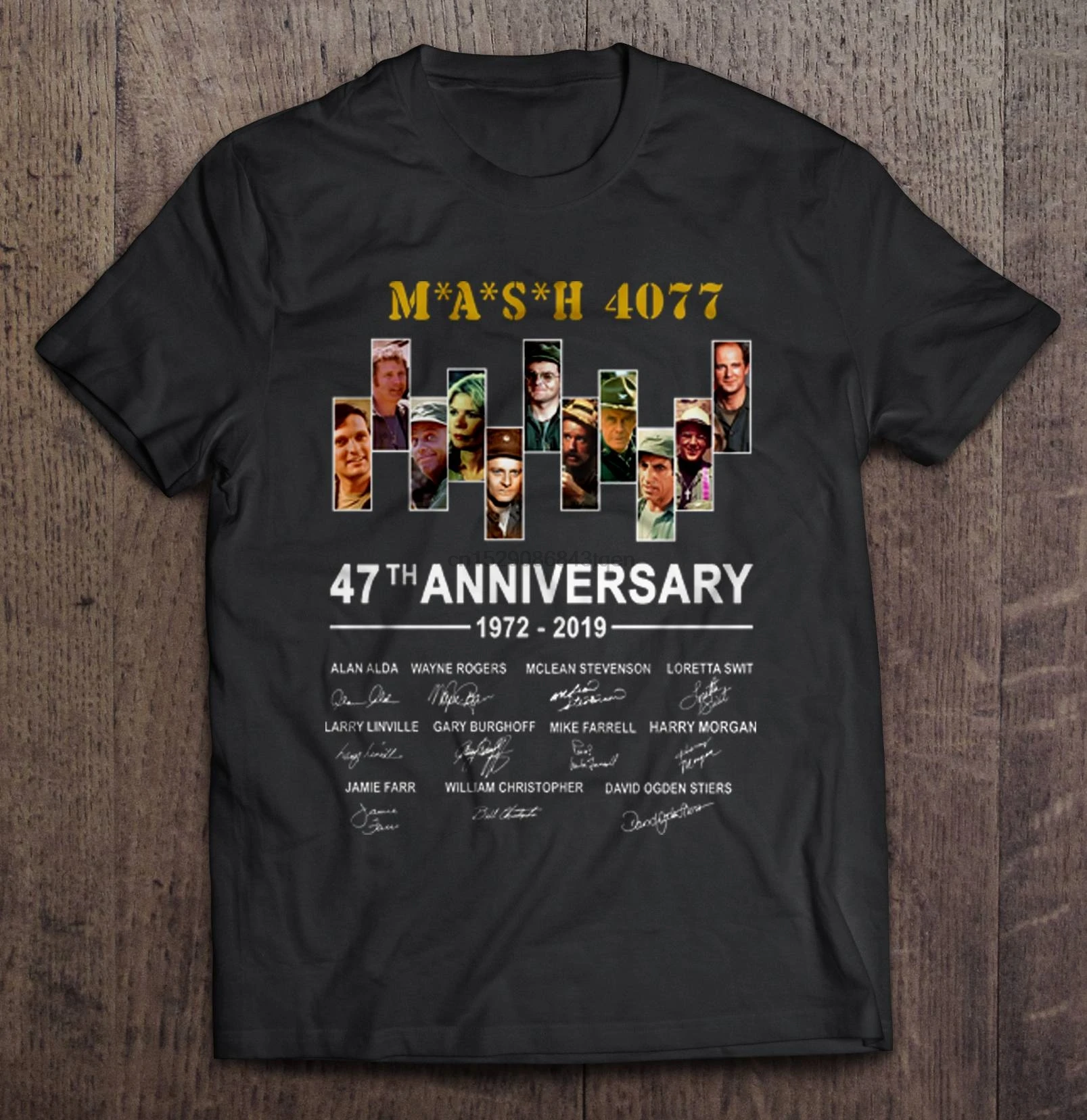Men Funny T Shirt Fashion tshirt MASH 4077 47th Anniversary 1972-2019 Signatures Black Version Women t-shirt | Мужская одежда