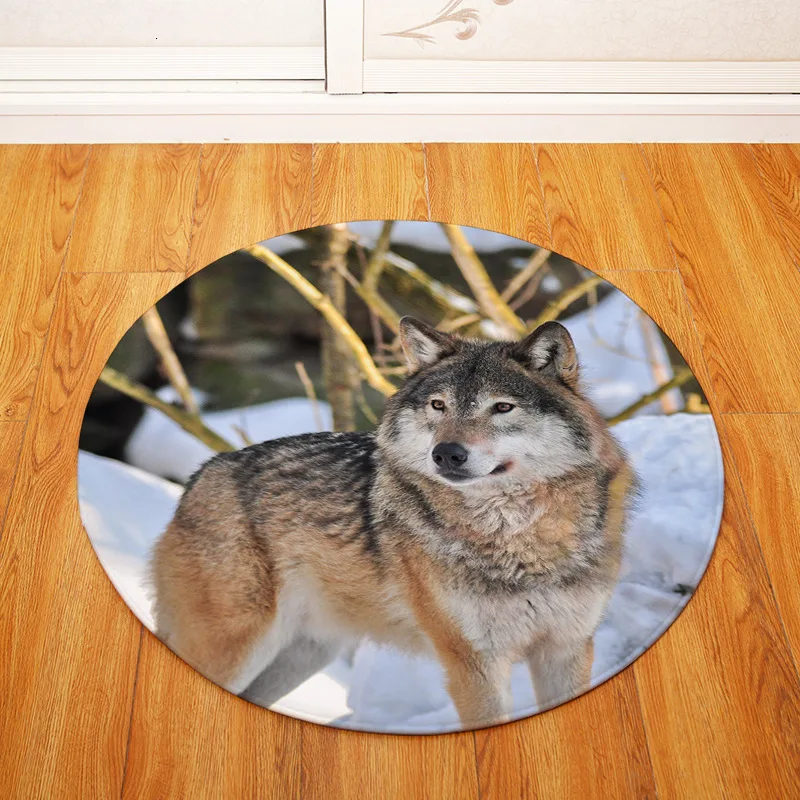 80 см коврик с изображением животных волка Круглая Комната напольный кухня ванная
