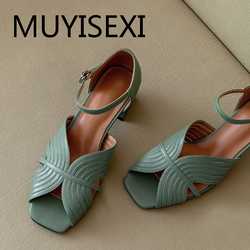 

Peep toe woman pumps 4.5cm med heels office ladies shoes women sandals summer classic work shoes NIX11 MUYISEXI