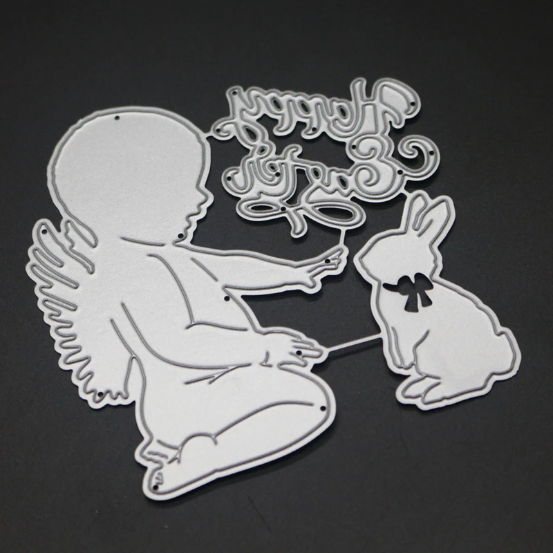 YINISE Metal Cutting Dies For Scrapbooking Stencils Angel Rabbit DIY Paper Album Cards Making Embossing Folder Die Cuts CUT Mold | Дом и сад