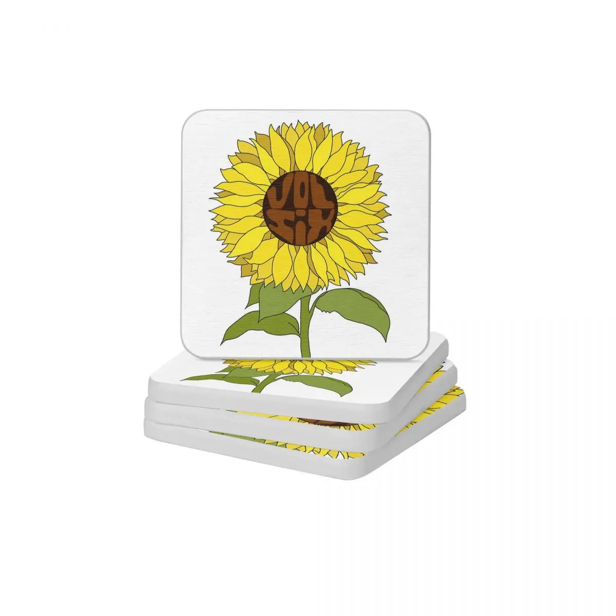 

Sunflower Diatom Square Round Coaster Water Absorption Cup Bonsai Mat Soap Toothbrush Pad 10x10cm
