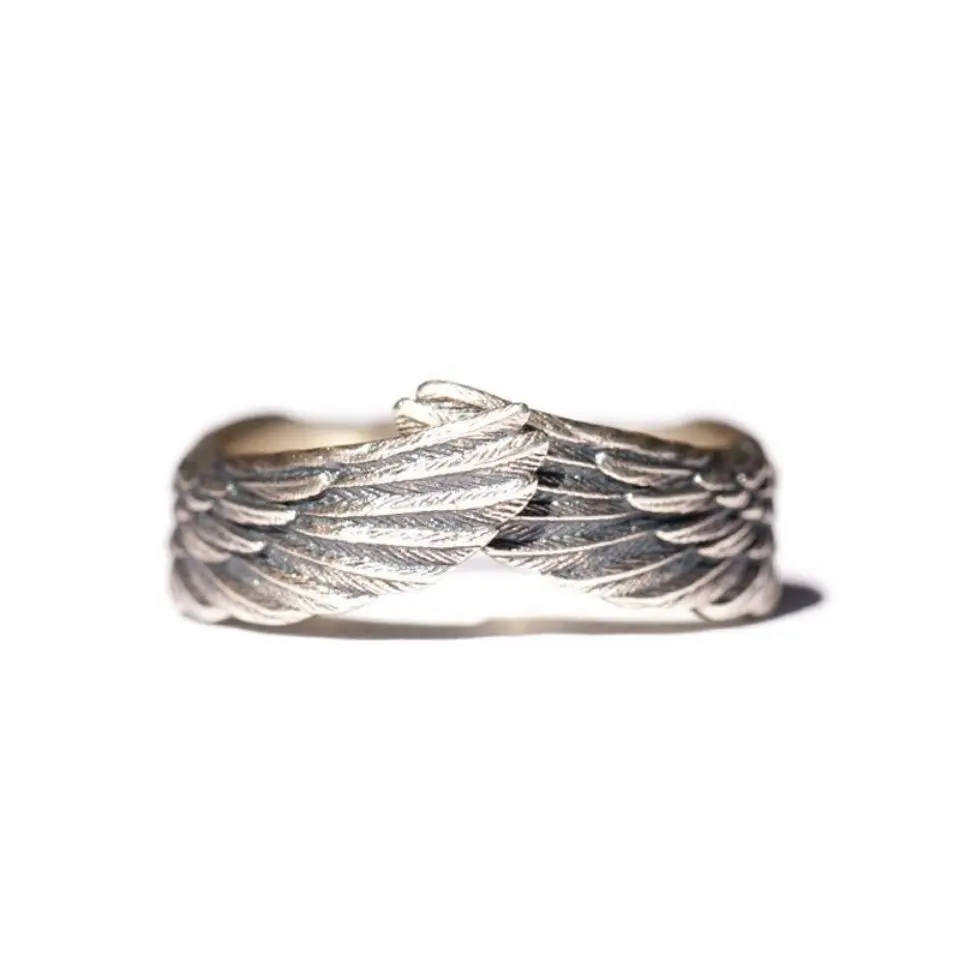 

Retro Simple Angel Wing Ring Trend Men and Women Adjustable Silver Color Ring Fashion Romantic Couple Valentine's Day Gift