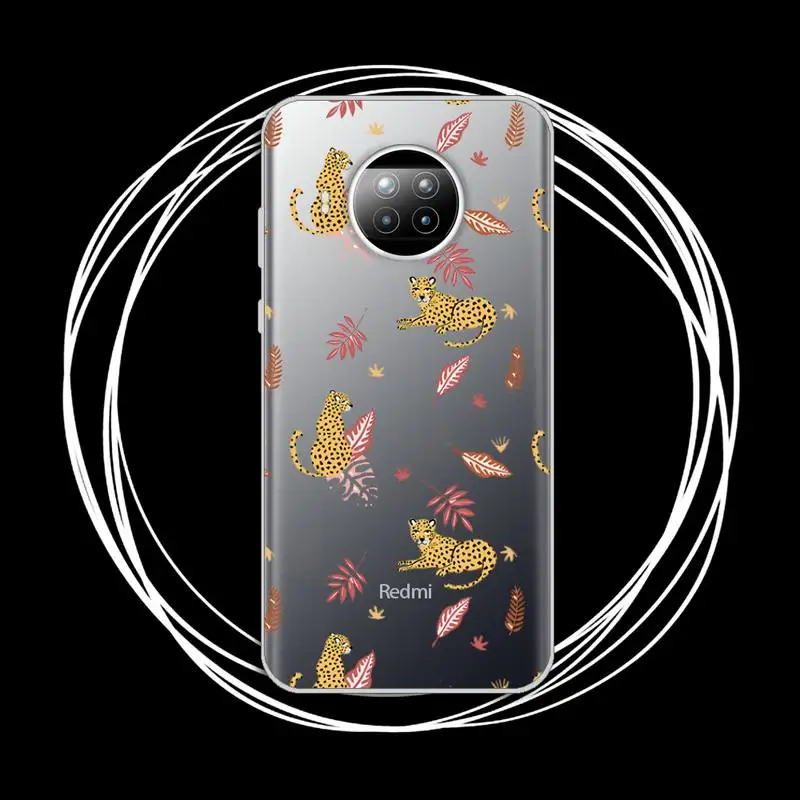 

Leopard animal cute cartoon Phone Case Transparent for Xiaomi Redmi note 10 t 8 9 pro lite 11
