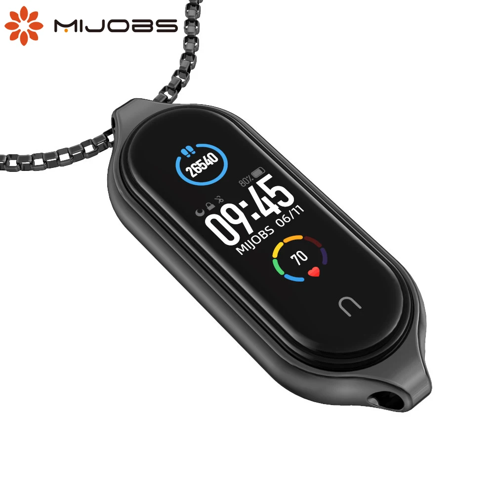 Mi Band 5 6 ремешок металлический ожерелье из нержавеющей стали для Xiaomi изгиб band5