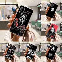ghostface phone case for iphone 13 12 11 mini pro xr xs max 7 8 plus x matte transparent back cover