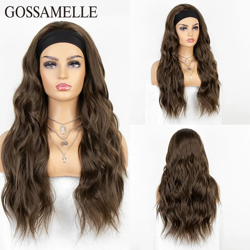 

Gossamelle темно-коричневые Синтетические Искусственные искусственные волосы для черных женщин, волнистые женские волосы без клея, длинные вол...