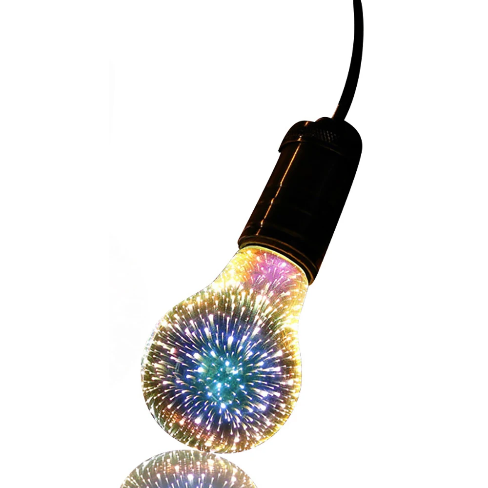 Светодиодный светильник лампа с 3D декором для фейерверка 110 220 В ST64 G95 G80 G125 A60