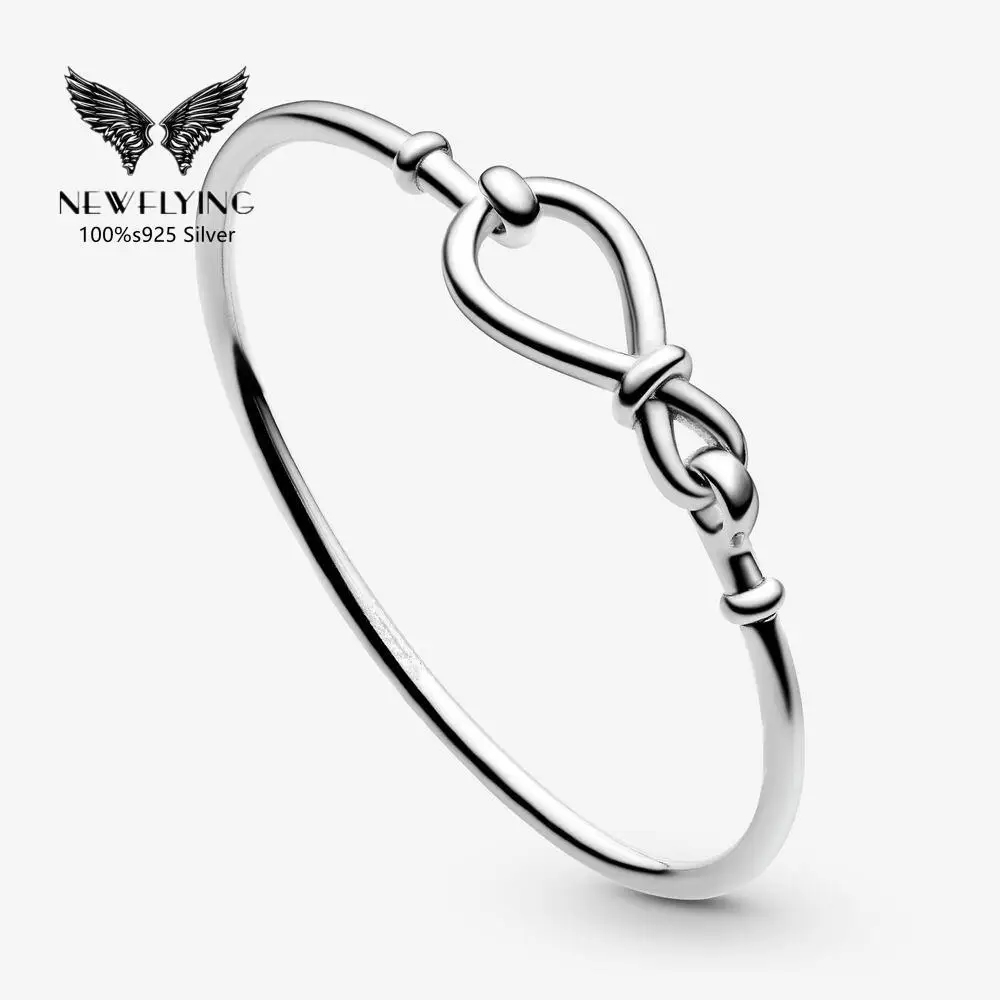 

High Quality 925 Sterling Silver Bracelet Infinity Knot Bangle