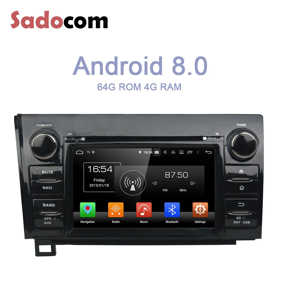 Ips 7 &quotAndroid 8 0 dvd плеер автомобиля для Toyota Sequoia ТУНДРЕ 2010 2012 4 GB Оперативная память 64g