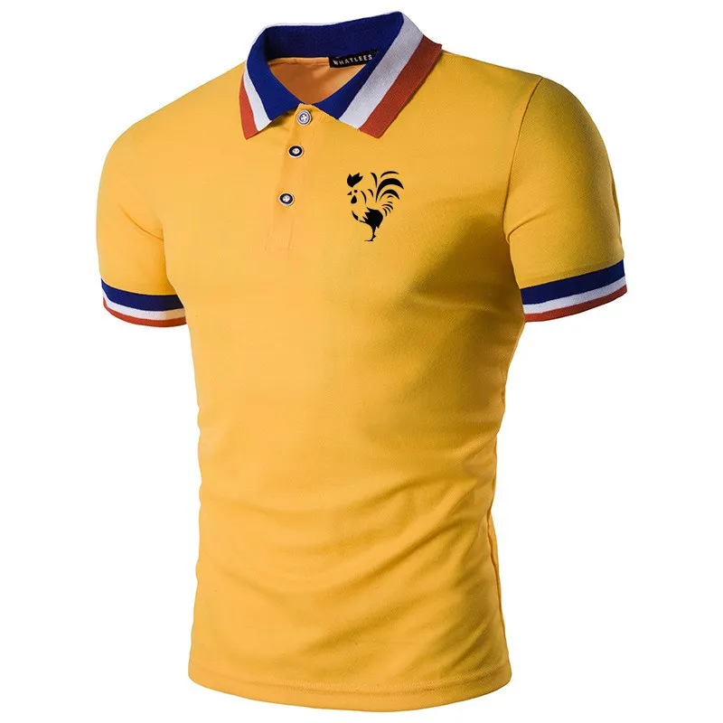 

Fashion printed lapel short-sleeved polo shirt Casual polo shirt Men's sports and leisure polo shirt