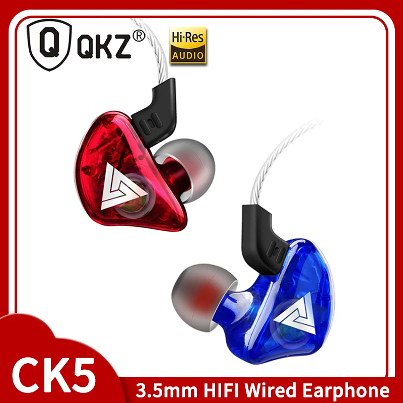 

Original QKZ CK5 Earphone Sport Earbuds Stereo For Xiaomi Samsung 3.5MM AUX HIFI BASS Music DJ Wired Headset With HD Microphone